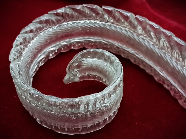 Murano Large Clear glass Chandelier crook Leaf