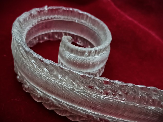 Murano Large Clear glass Chandelier crook Leaf