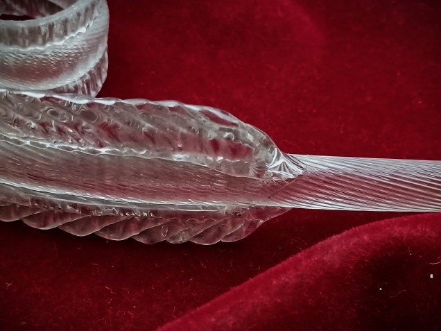 Murano Large Clear glass Chandelier crook Leaf