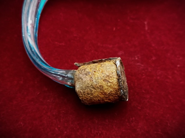 Murano Large Clear and blue glass Chandelier Leaf