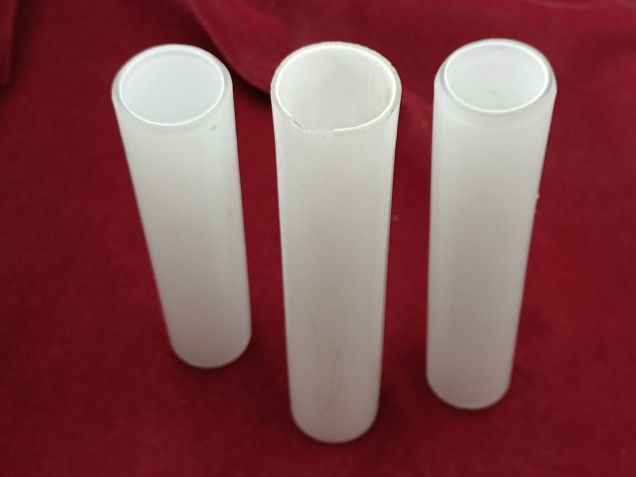 3 x Glass Candle Tubes Sleeve Cover in White 