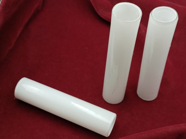 3 x Glass Candle Tubes Sleeve Cover in White 