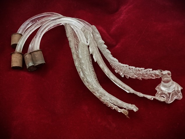 4 X Venetian chandelier Clear glass Leaves 