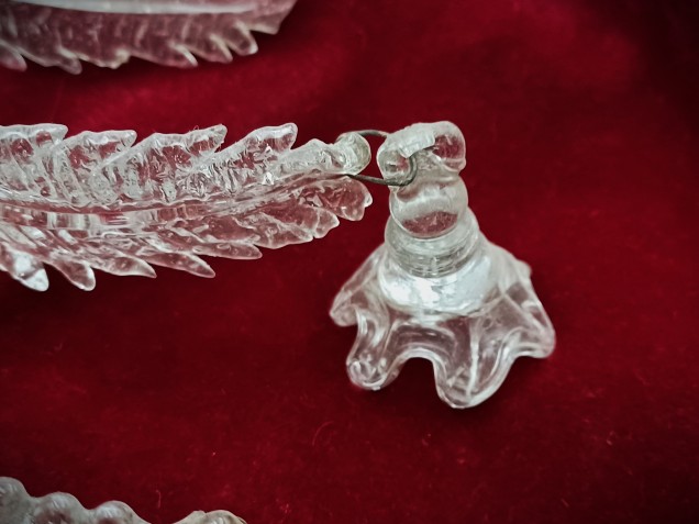 4 X Venetian chandelier Clear glass Leaves 