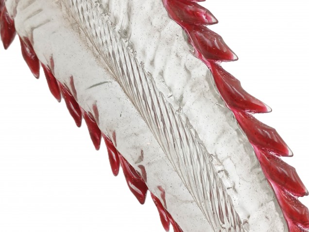 Large Venetian large Clear Chandelier Leaf with red tips