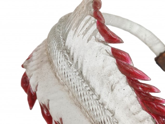 Large Venetian large Clear Chandelier Leaf with red tips