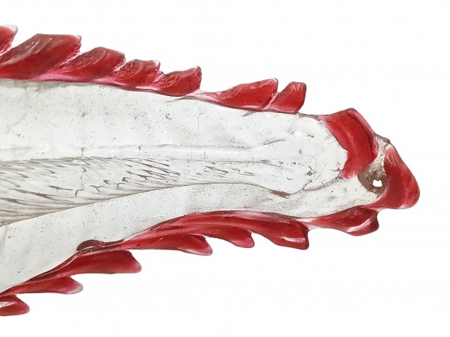 Large Venetian large Clear Chandelier Leaf with red tips