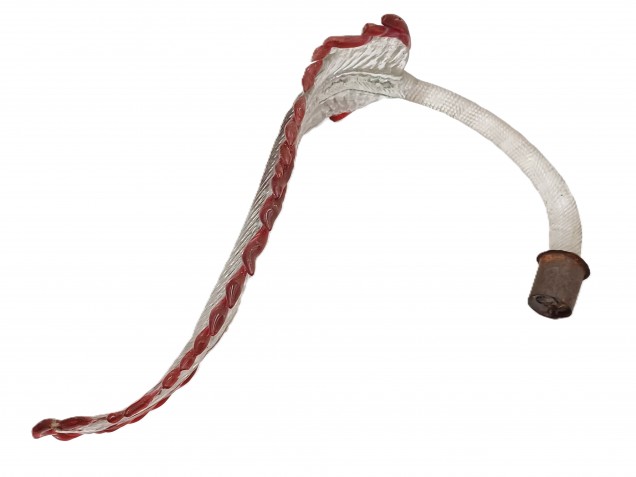 Large Venetian large Clear Chandelier Leaf with red tips