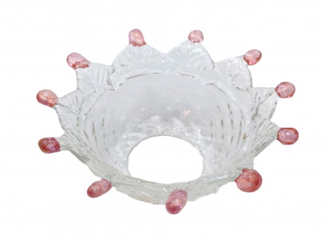 Murano chandelier pan Clear and red