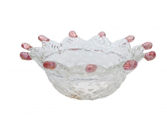 Murano chandelier pan Clear and red