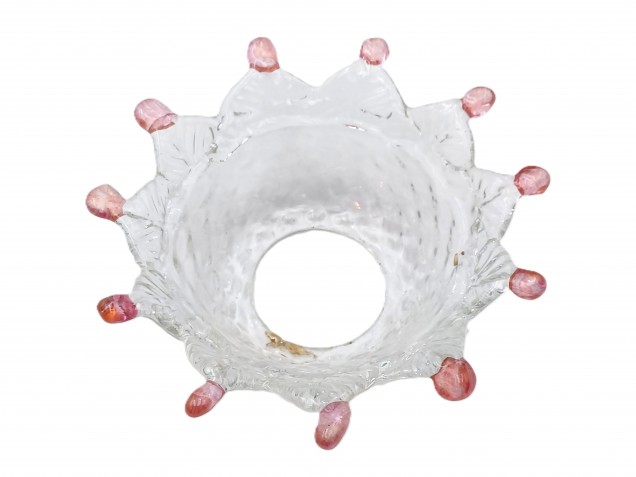 Murano chandelier pan Clear and red