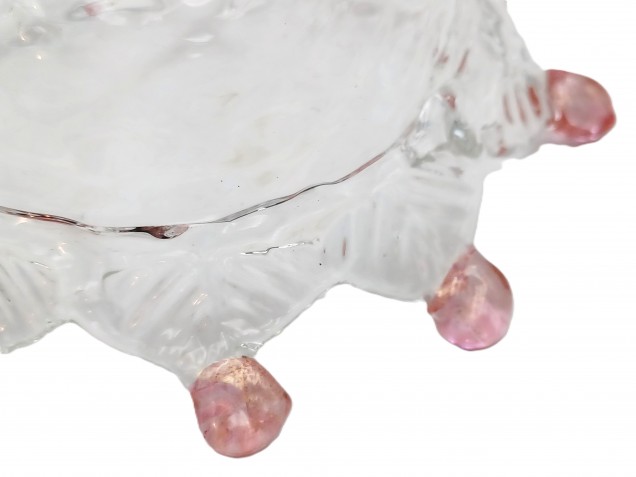 Murano chandelier pan Clear and red