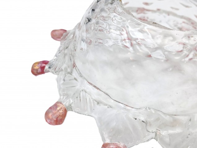 Murano chandelier pan Clear and red