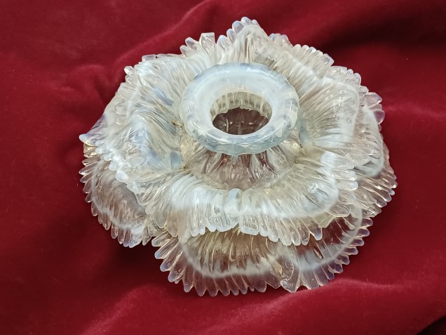 Antique Murano Chandelier milky blue Finial 