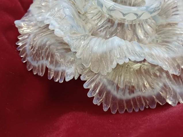 Antique Murano Chandelier milky blue Finial 