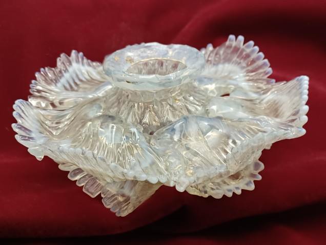 Antique Murano Chandelier milky blue Finial 