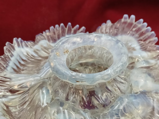 Antique Murano Chandelier milky blue Finial 