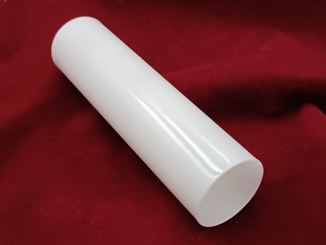 Glass candle tube in white, 120 mm high x 29 mm internal width