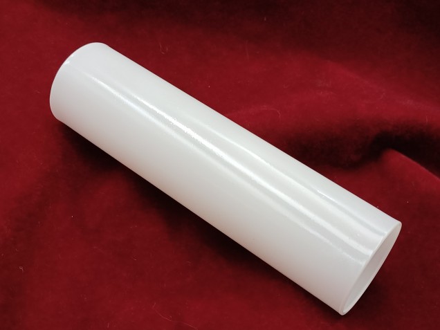Glass candle tube in white, 120 mm high x 29 mm internal width