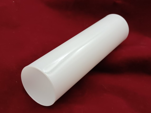 Glass candle tube in white, 120 mm high x 29 mm internal width