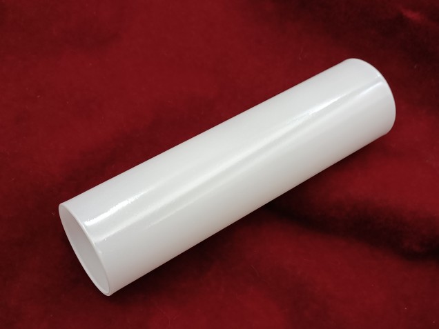 Glass candle tube in white, 120 mm high x 29 mm internal width