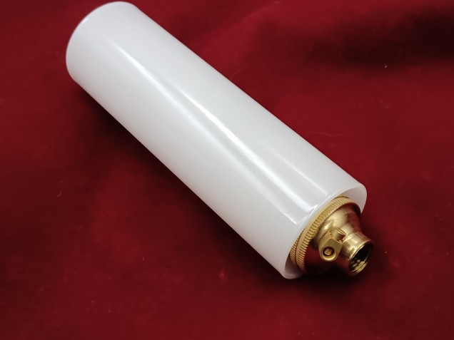Glass Candle Tube Sleeve Cover in White 100mm x 29mm