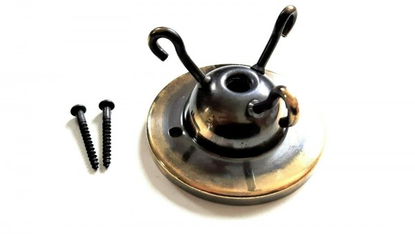 3 hook ceiling rose with screws 