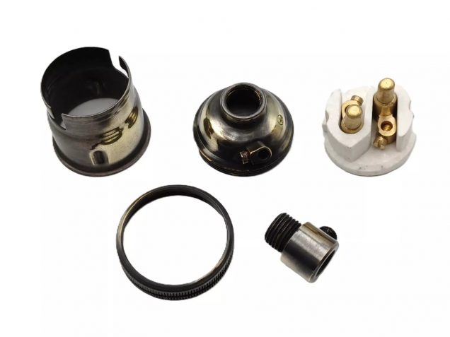 3 Hook Ceiling Pendant Set Brushed Antique Complete With Chain Cable And Lamp Holder