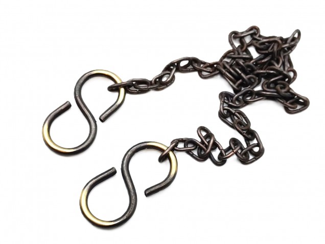 Plated Chandelier Chain With 2 S Hooks 6kg Max. Choice Of Finish And Length