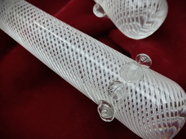 Antique Osler chandelier air twisted drop