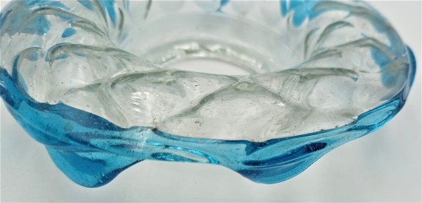 Murano Bobeche Clear With Blue Decoration