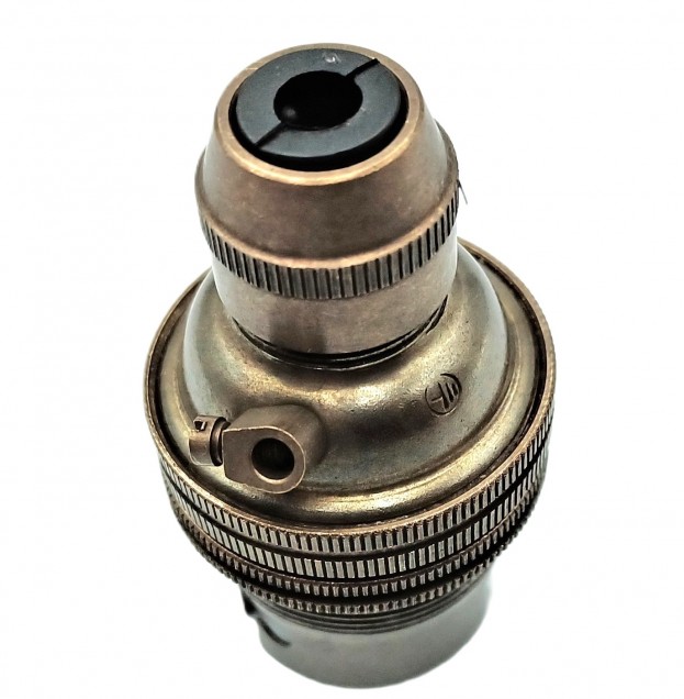 Antique Brass Ceiling Pendant Set B22 With Burgundy Cable