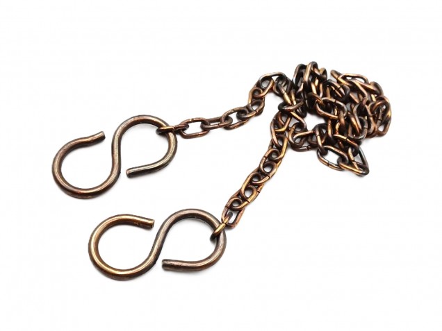 Plated Chandelier Chain With 2 S Hooks 6kg Max. Choice Of Finish And Length