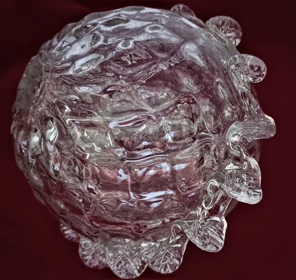 Murano Chandelier Centre Stem Ball antique Clear Glass