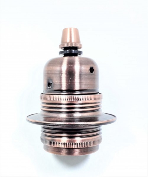 ES E27 Antique Copper Bulb lamp Holder With Cord Grip