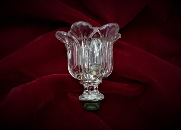 Antique glass chandelier candle cup