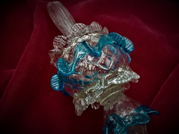 Antique Murano Chandelier Finial Circa 1800 Blue and Clear