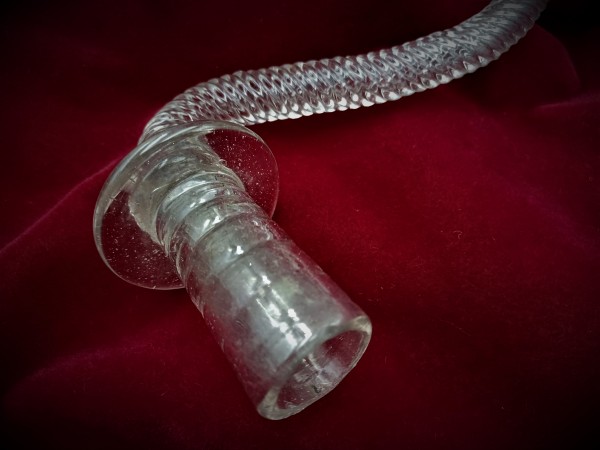 Antique chandelier solid glass arm for candle