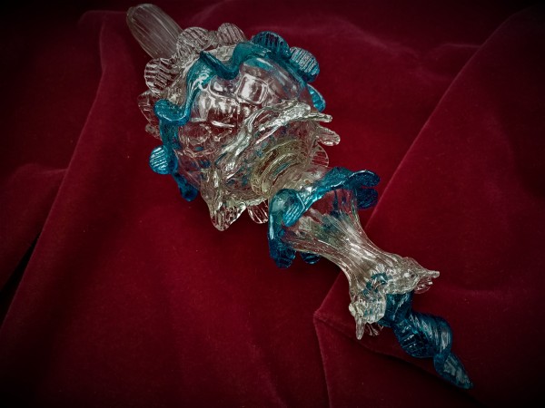 Antique Murano Chandelier Finial Circa 1800 Blue and Clear