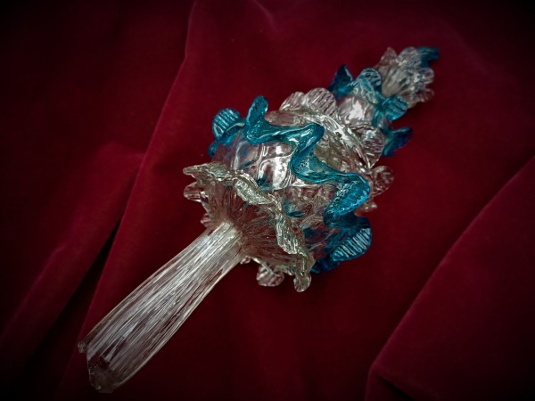 Antique Murano Chandelier Finial Circa 1800 Blue and Clear
