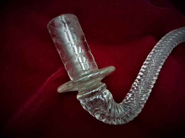 Antique chandelier solid glass arm for candle