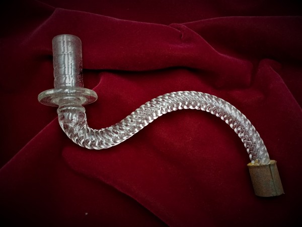 Antique chandelier solid glass arm for candle