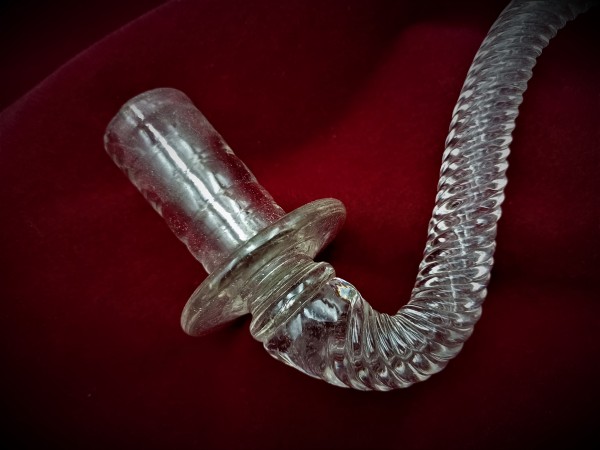 Antique chandelier solid glass arm for candle