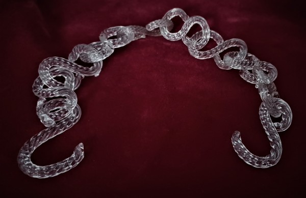 Murano Glass Sway Chain Clear Glass 