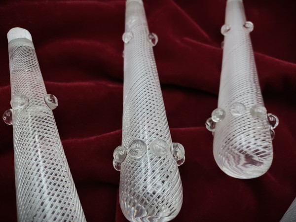 Antique Osler chandelier air twisted drop