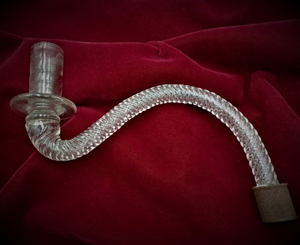 Antique chandelier solid glass arm for candle