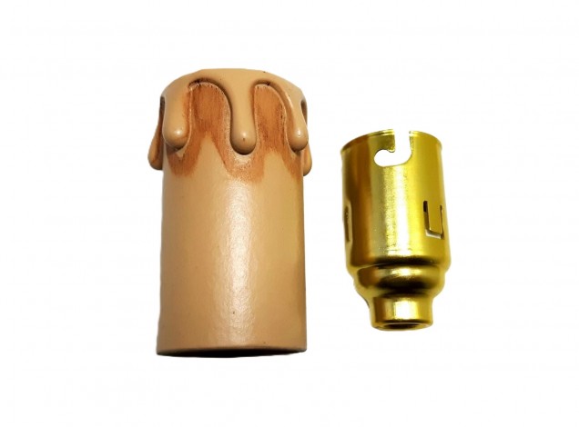 Candle Tube Antique Drip Card with B22 lamp holder 55mm x 26mm
