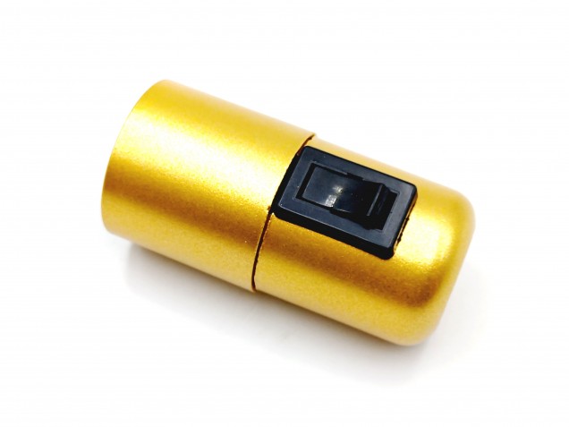 Bakelite switched lamp holder ES E27 Plain skirt gold 10MM base thread 