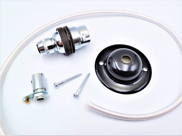 Black and chrome Ceiling pendant light With B22 Lamp Holder Set  