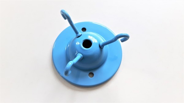 Blue triple lighting hook ceiling plate